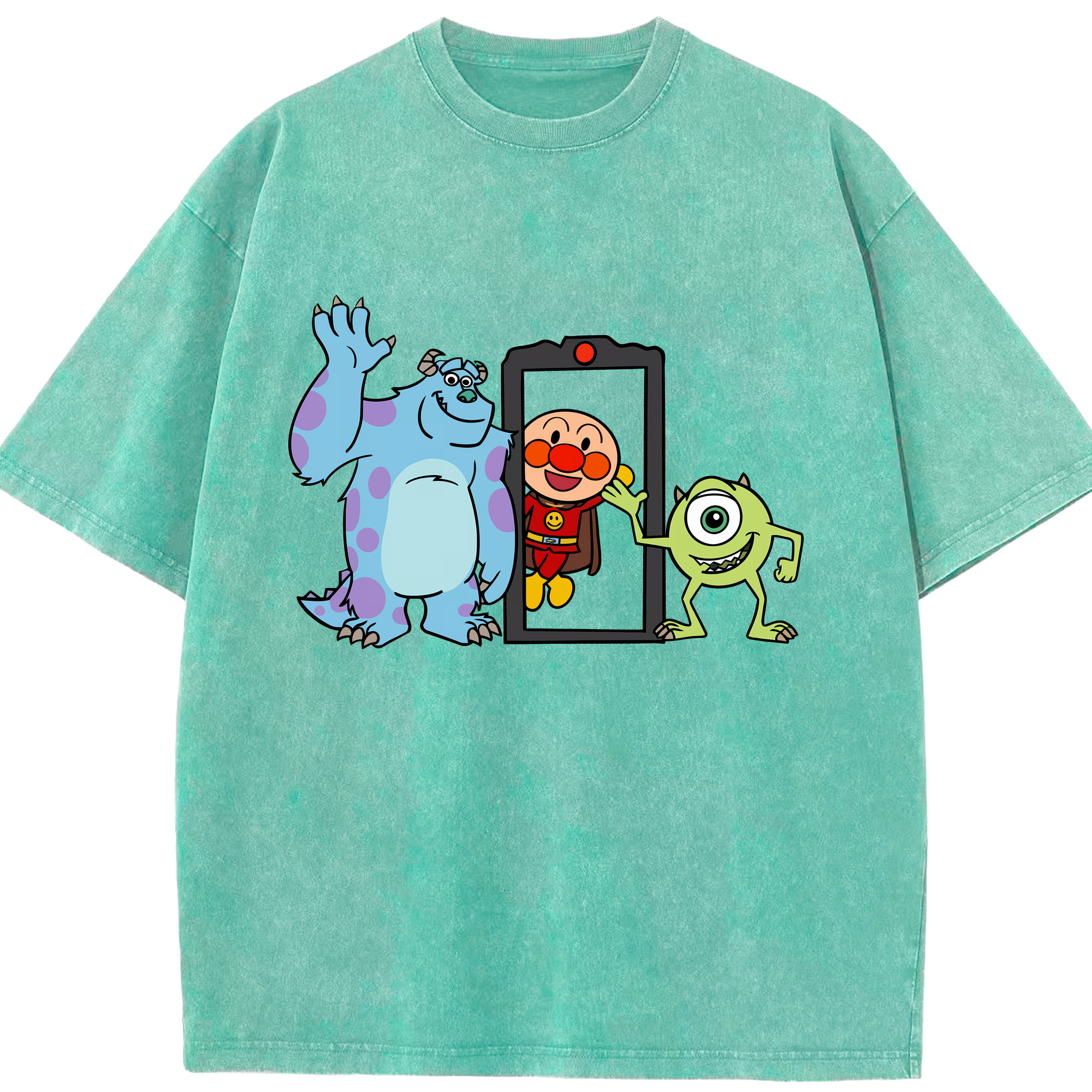 （画像用） アンパンマン Anpanman 綿100% ヴィンテージ風 半袖Tシャツ（フロントプリント）
